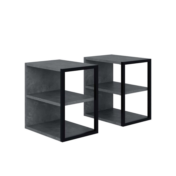 Hanah Home Echo - Retro Grey Juego de Mesas Auxiliares